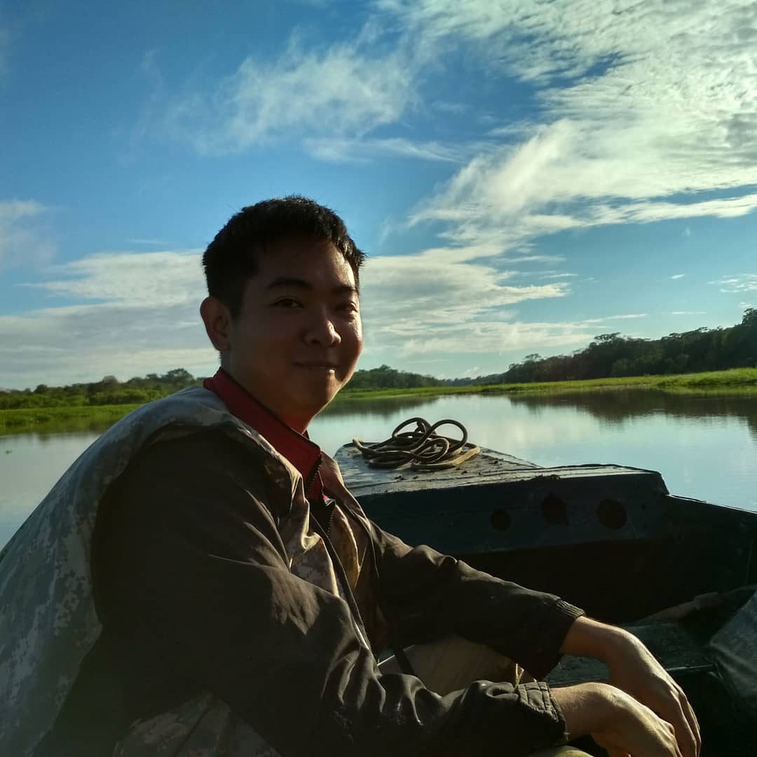 A boat on a river near Iquitos, Peru